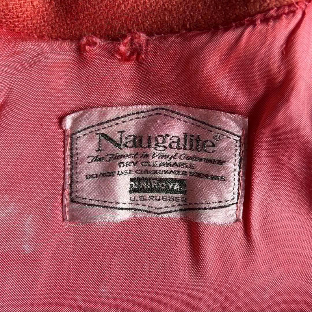 【60s vintage】レザースタジャン　鬼フェード　本革　レーヨン　古着