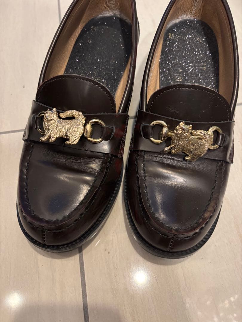 siiilon 星降る猫　ダークブラウンローファー