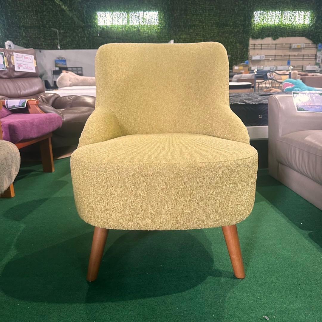 unico ラウンジチェア PUUK イエロー オットマン 椅子 家具 C001