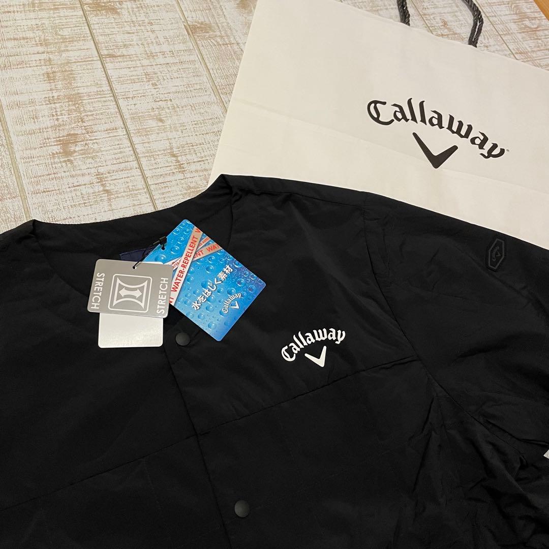 新品 キャロウェイ 長袖ブルゾン 中綿 ノーカラー ブラック Mサイズ