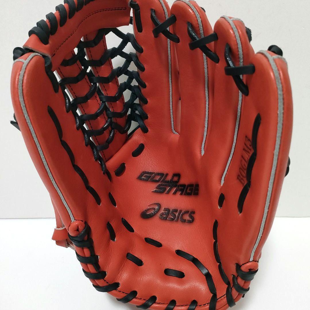 【未使用品】アシックス　ゴールドステージ　硬式グローブ　外野用　オレンジ　右利き