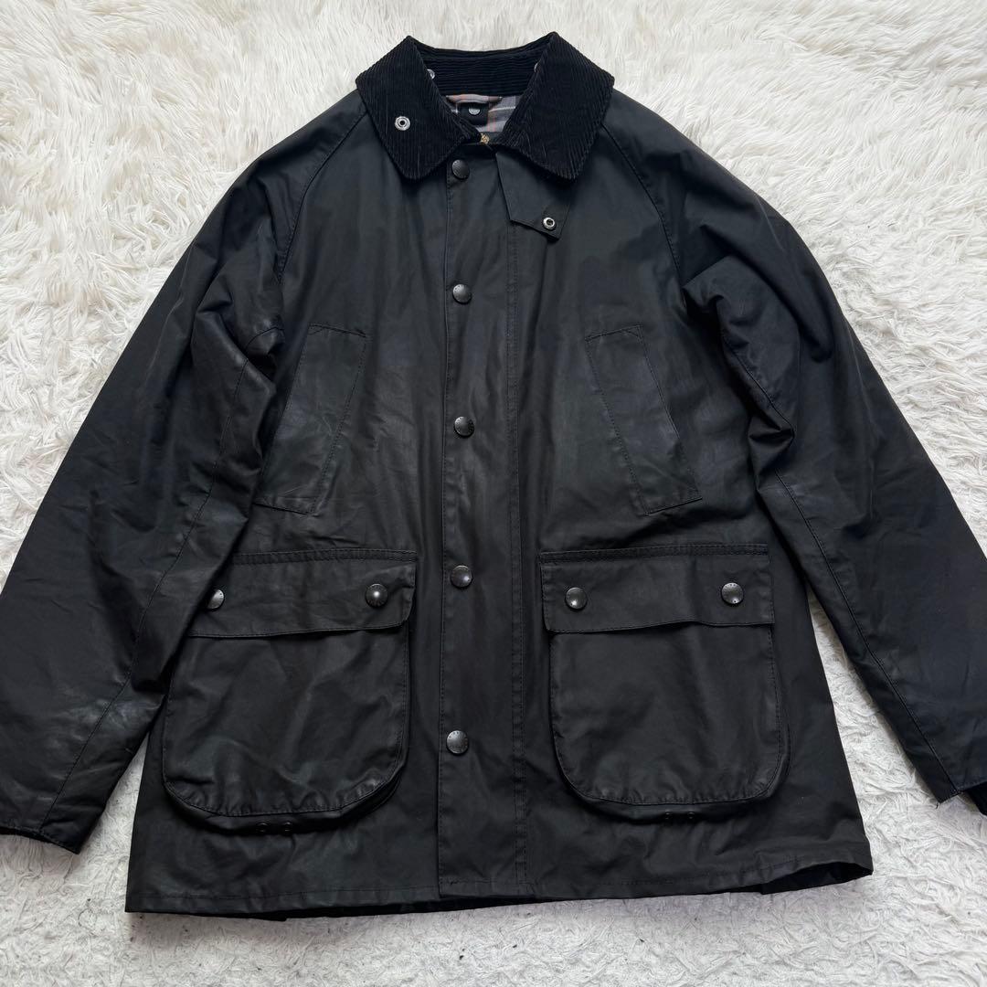 近年美品 バブアー スリムビデイル ワックスジャケット ブラック 袖