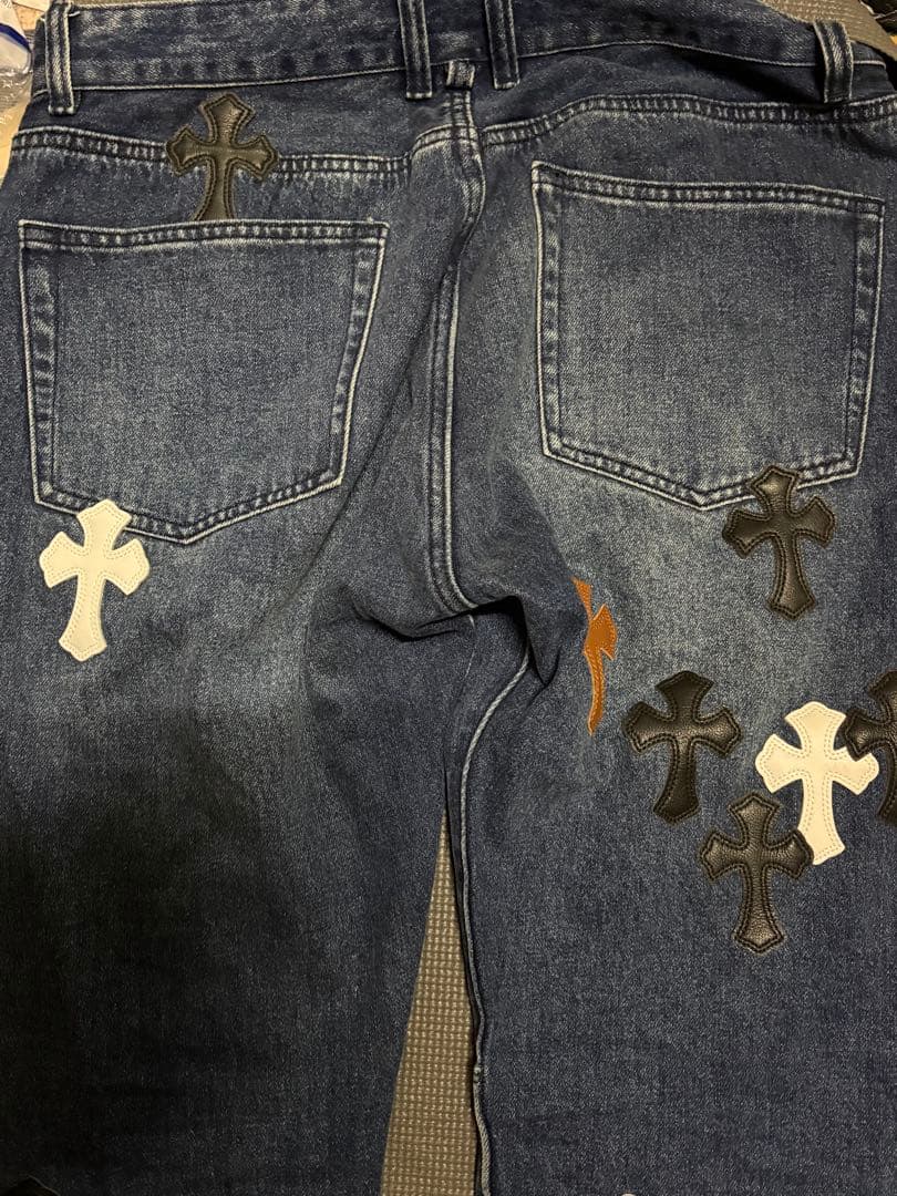 クロムハーツ　ダークブルー　ストレートデニム