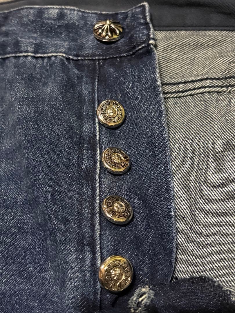 クロムハーツ　ダークブルー　ストレートデニム