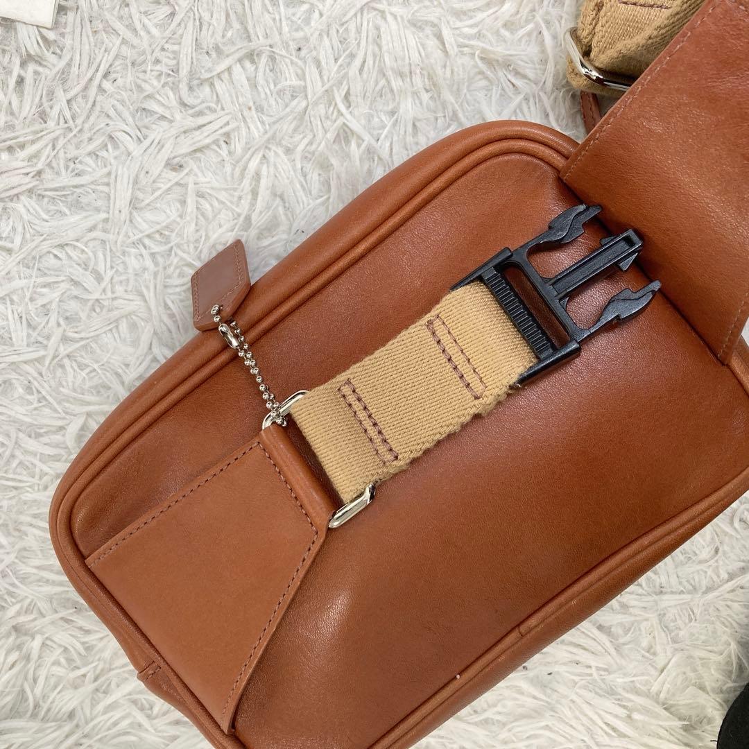 極美品 vintage coach old waist pouch brown