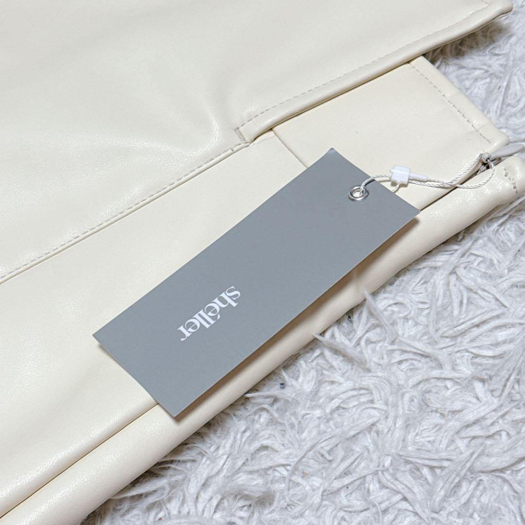 ✨未使用タグ付き✨sheller シェリエ ウエストデザインヘムレザースカート