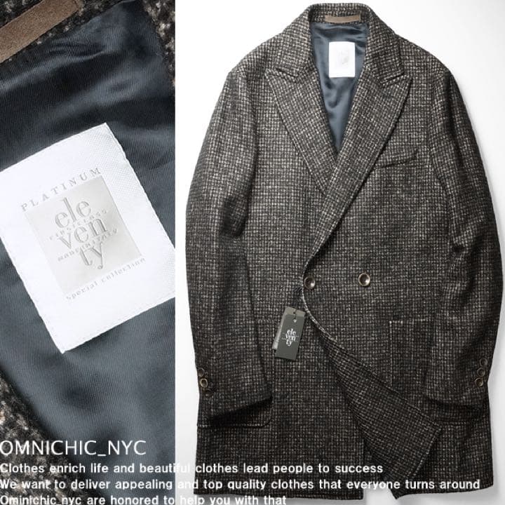 限定23万ELEVENTYイレブンティPLATINUMアルパカウールコート50L限定