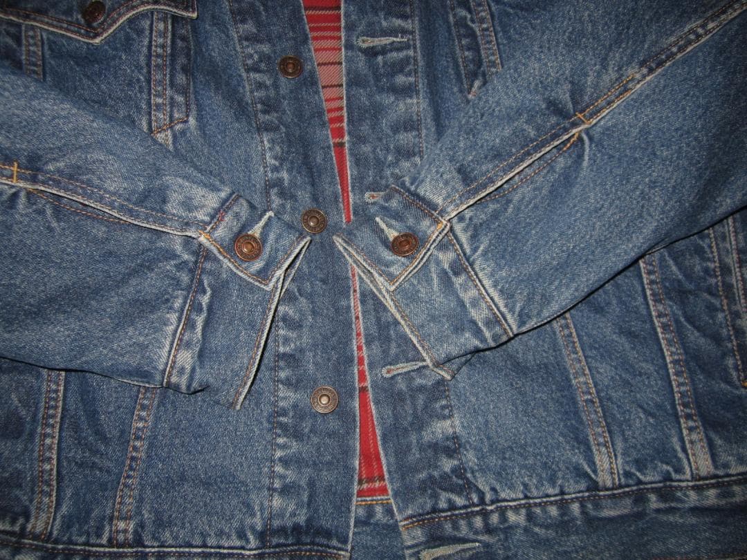 リーバイス デニムジャケット XLサイズ42 虎 親子 裏ブランケット 松岡佳博