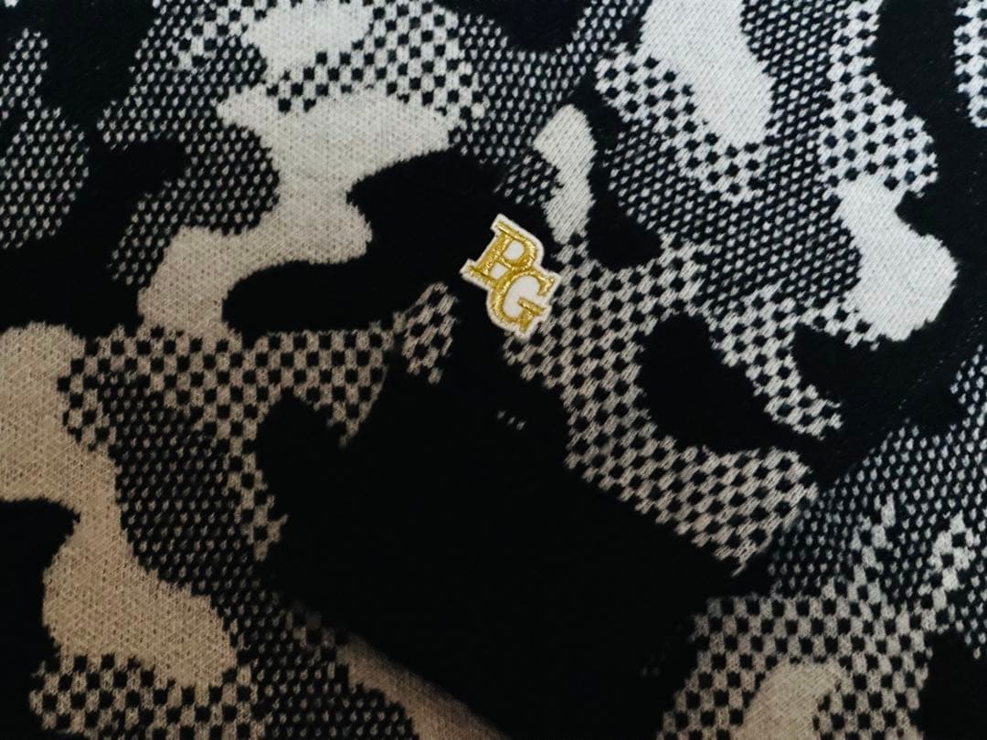 極美品】PEARLY GATES 迷彩柄ジャガードニット サイズ1 秋冬ゴルフ