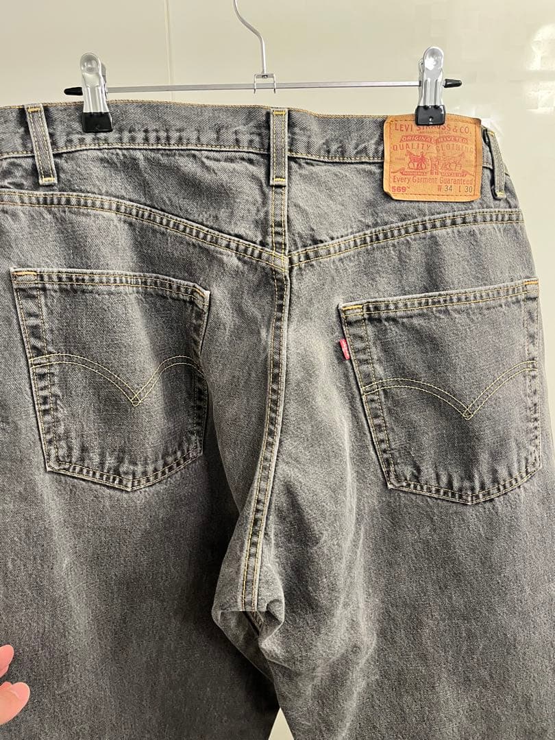 USA製　levi's 569 先染めグレー ワイドデニム W34 L30