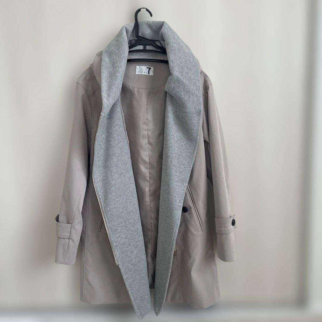 最終値下げ 美品 soeur7 フード付きライトグレーコート - メルカリ