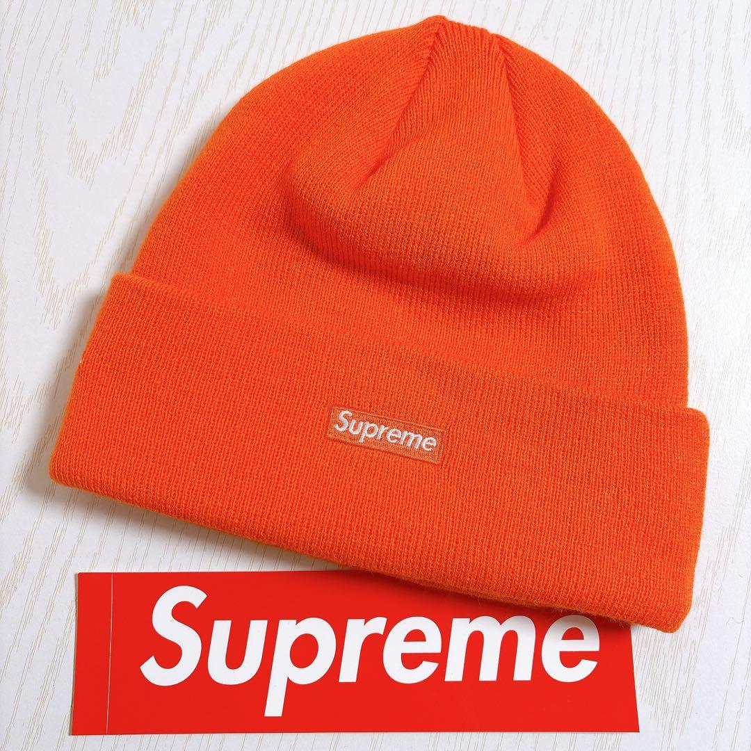 Supreme NEW ERA ニット帽　ビーニー　スクリプトロゴ　オレンジ　橙