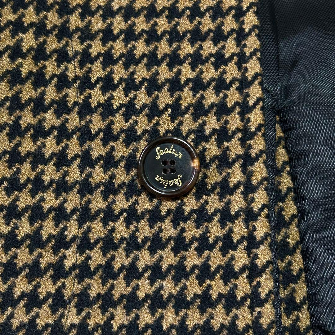 美品 希少 シーラップ ハウンドトゥース ステンカラーコート54バルカラーコート