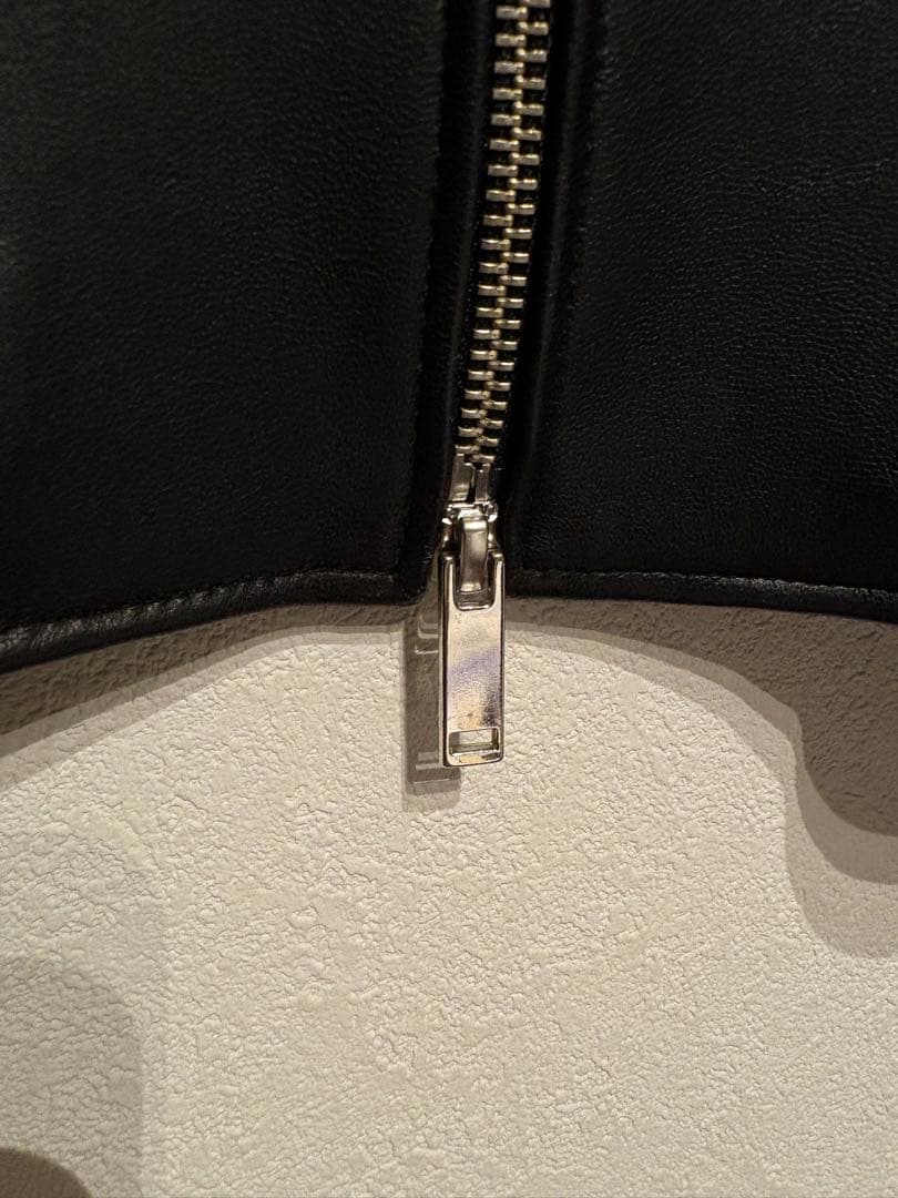 【サイズ３・STUDIOUSブラック レザー シングルライダースジャケット】