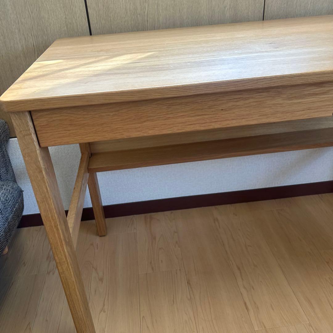 【美品】無印良品　オーク無垢材デスク　1100×550×700