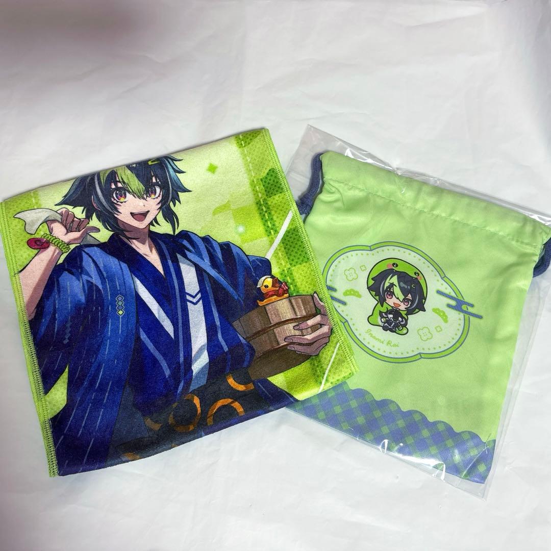 にじさんじ 伊波ライ 極楽湯コラボ マフラータオル HappyPack 巾着