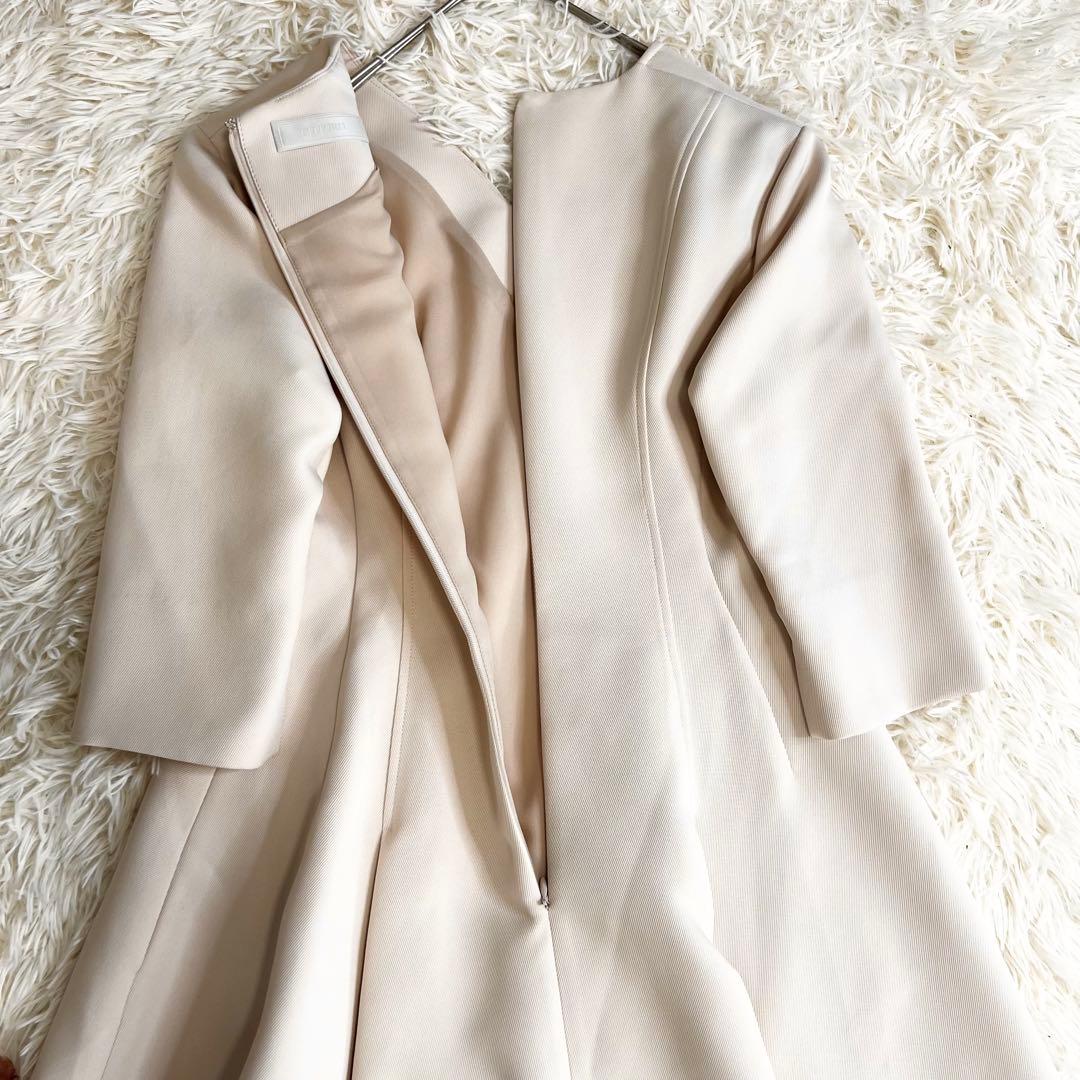 美品✨セルフォード ツイストカシュクールワンピース ひざ丈 ベージュ 34