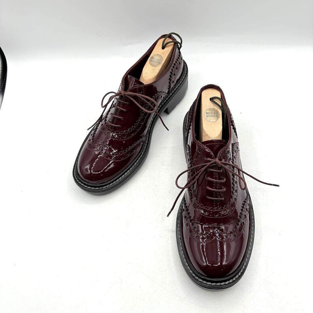 miumiu 厚底 オックスフォード 【36】 ボルドー ウィングチップ レザー