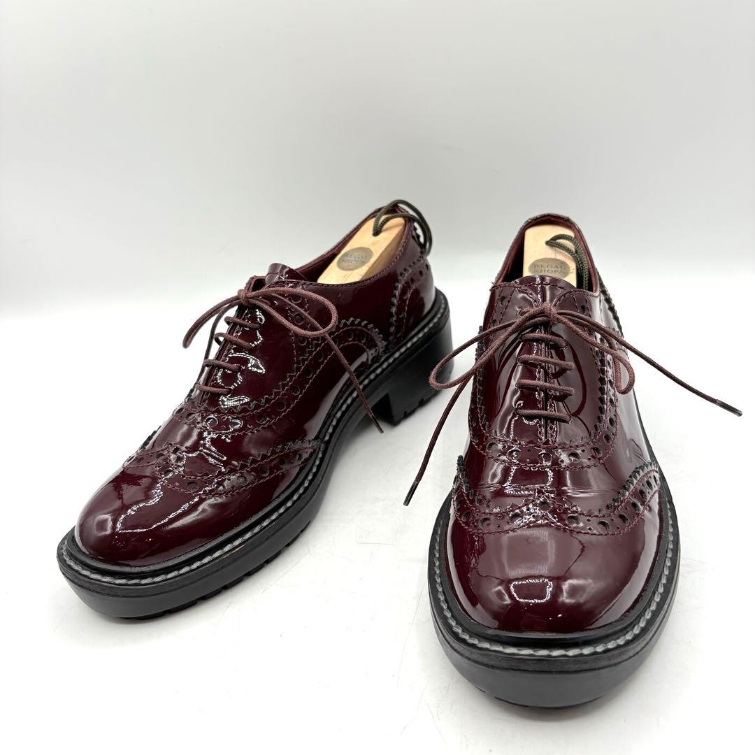 miumiu 厚底 オックスフォード 【36】 ボルドー ウィングチップ レザー