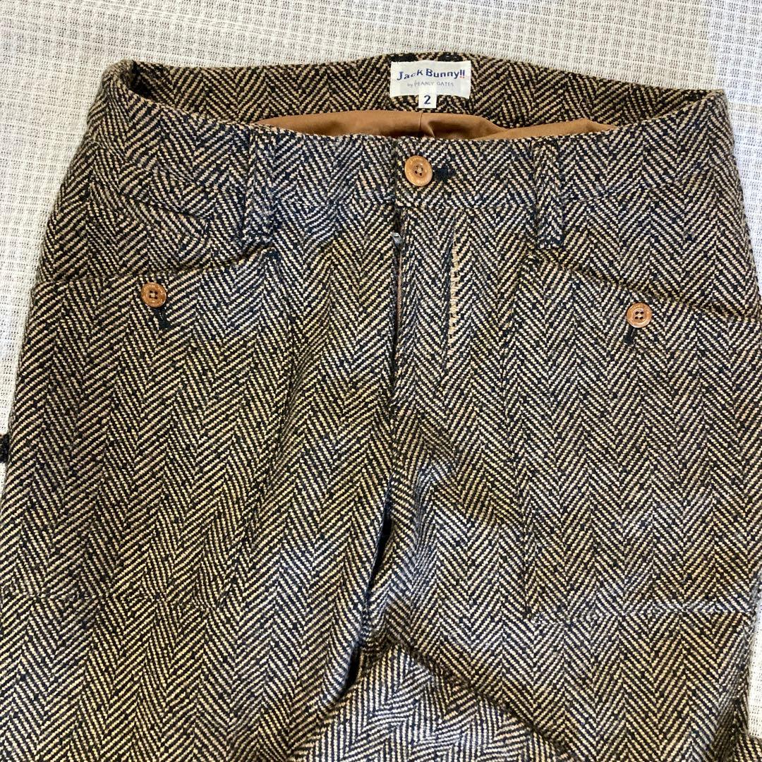 ジャックバニー　千鳥茶系ツイードパンツ2サイズ