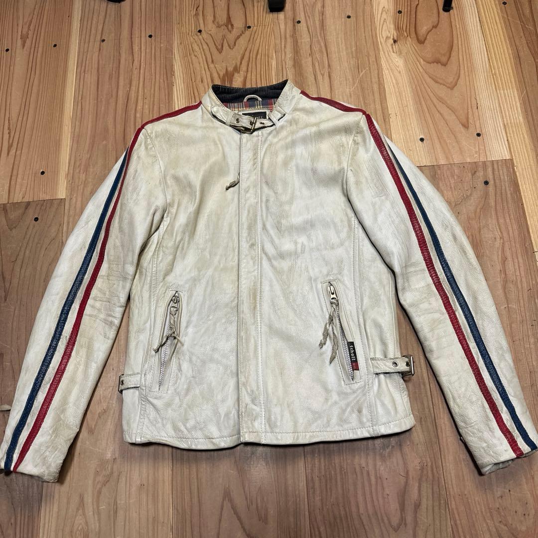 Schottショット クラッシックレーサー レザーライダース ユーズド加工