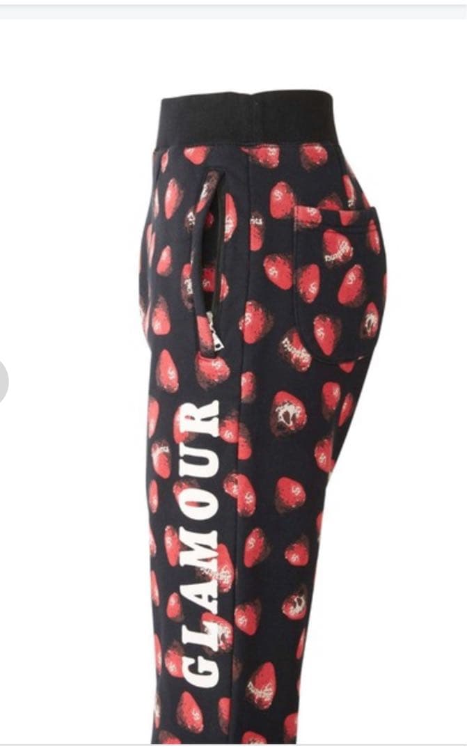 Glamour いちご柄 ストレートパンツ
