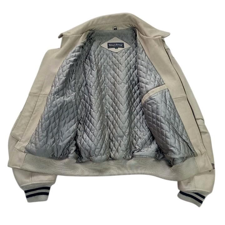 90s WindArmor ウインドアーマー ワッペン レザー ブルゾン LL