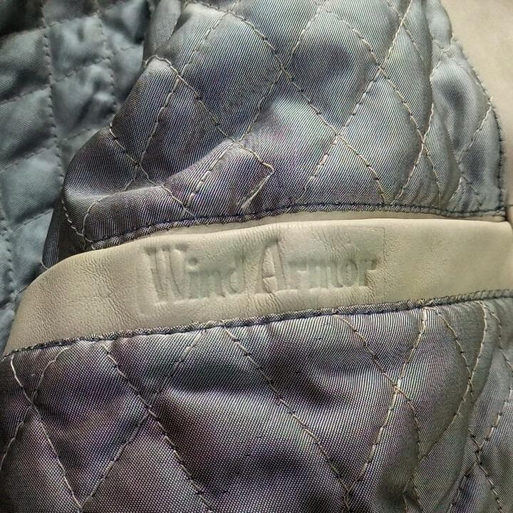 90s WindArmor ウインドアーマー ワッペン レザー ブルゾン LL