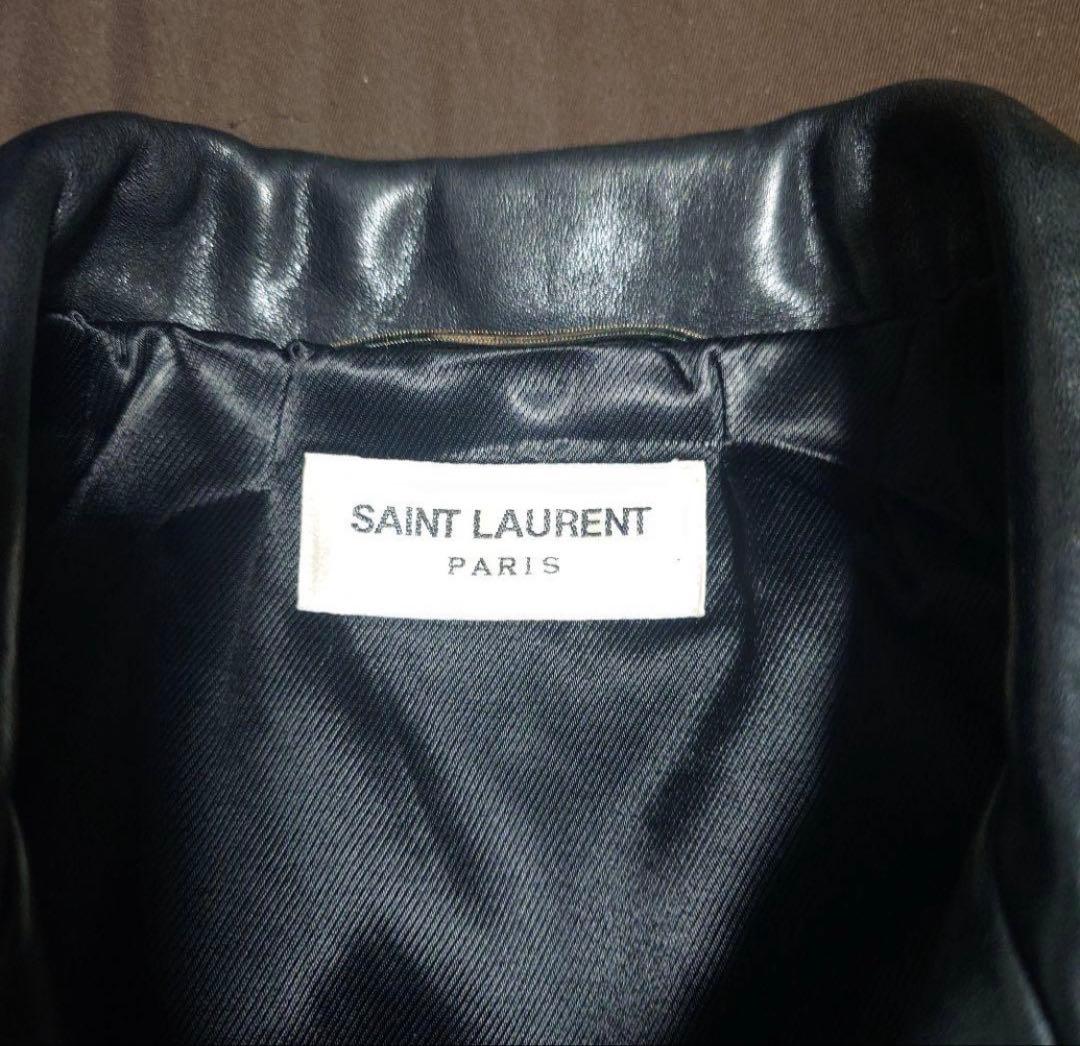 サンローランパリ カフェレーサーレザーライダースジャケット42 - メルカリ