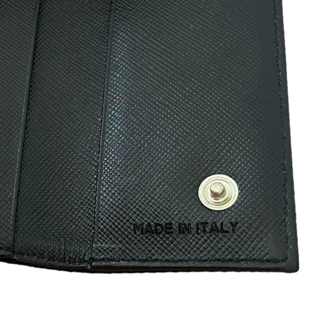 美品 PRADA ロゴプレート キーケース 6連 ナイロン ブラック M223