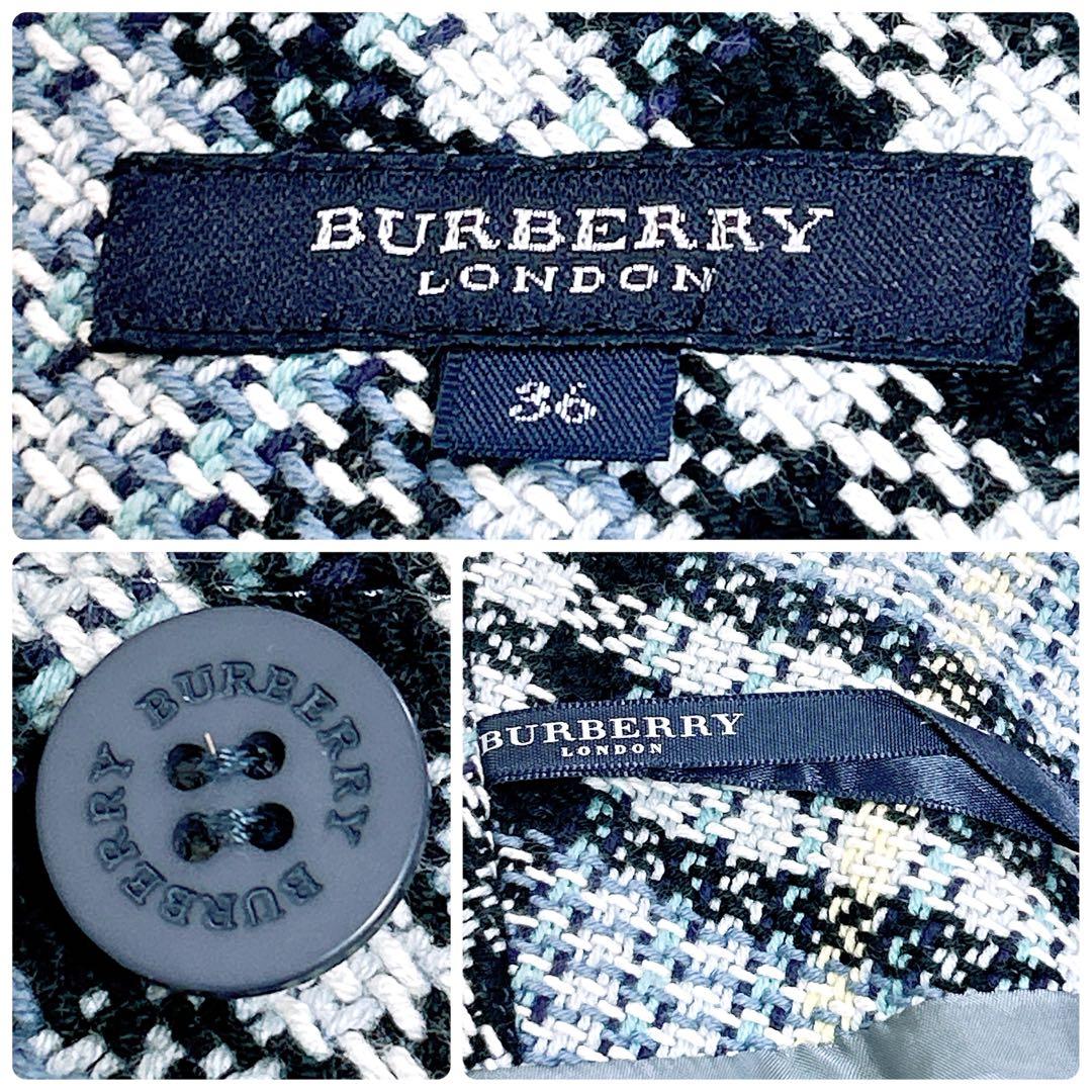 極美品❤︎バーバリーロンドン ツィード ラップスカート ベルト ノバチェック 36