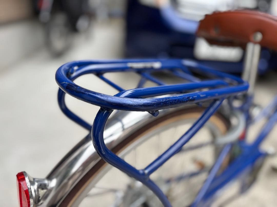 子供用自転車 ネイビー 前カゴ付き【引き取り限定　大阪北摂】