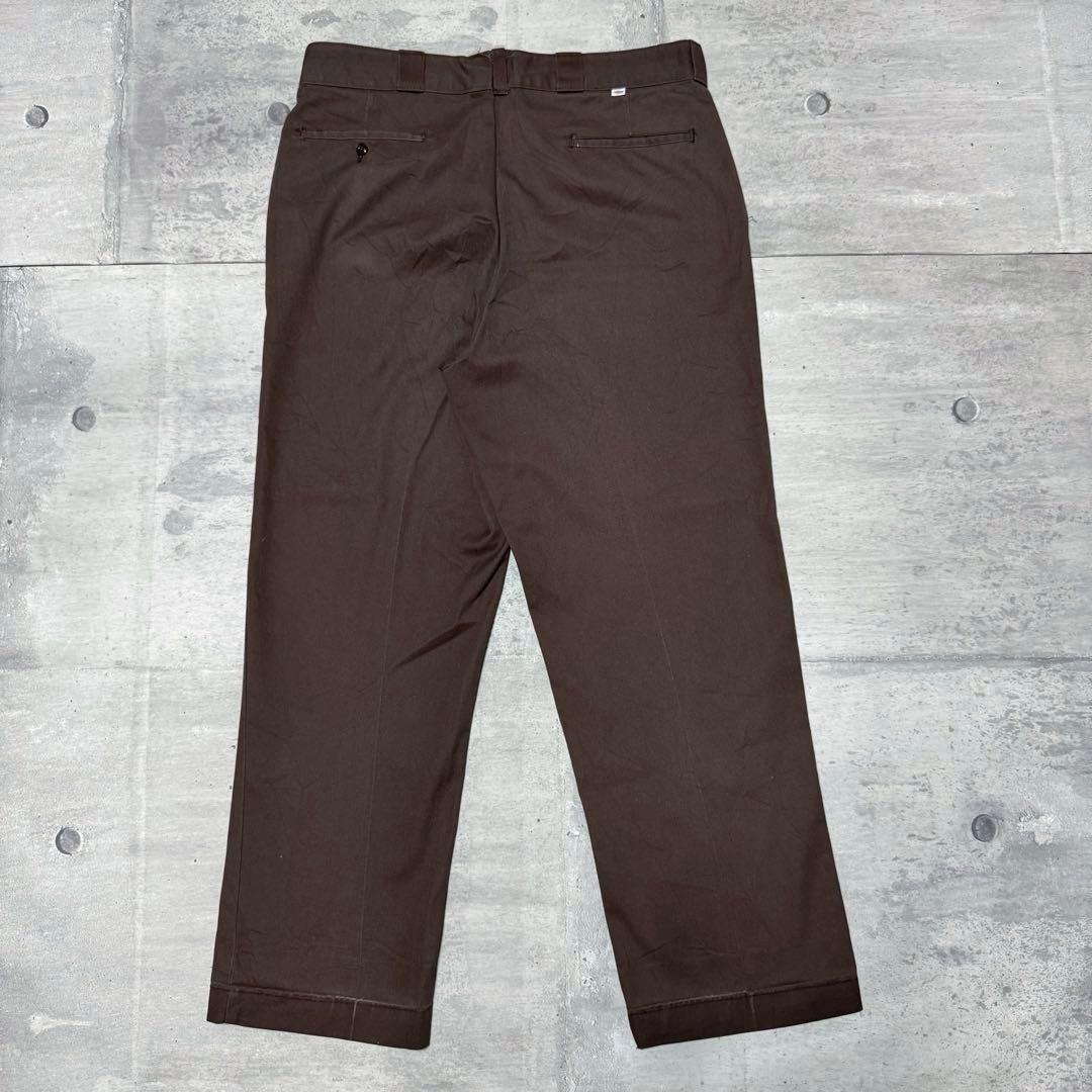 80s USA製 Dickies874 ブラウン チビタグ チノパン W38 茶