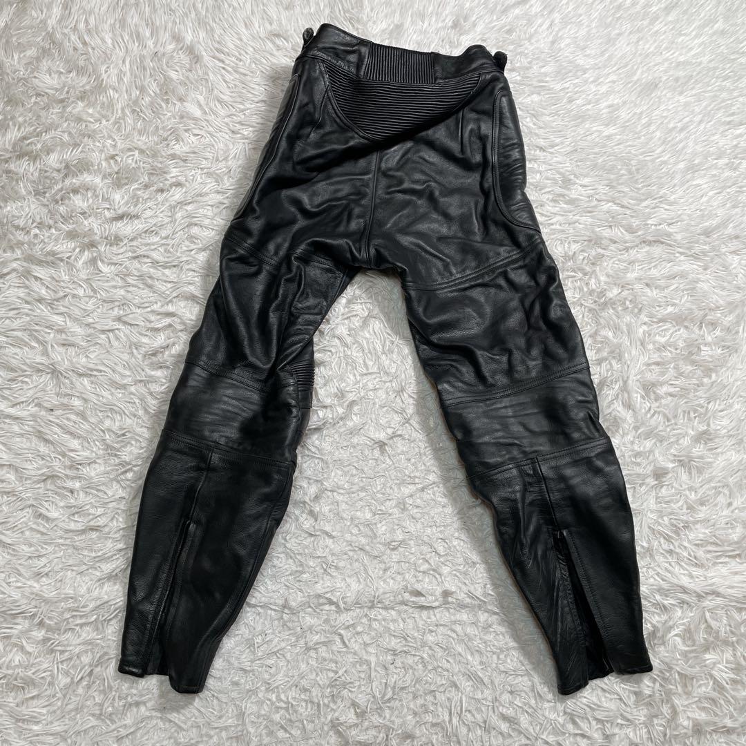 ナンカイ　ライディングパンツ　レザー　膝パッド　ブラック　本革　L