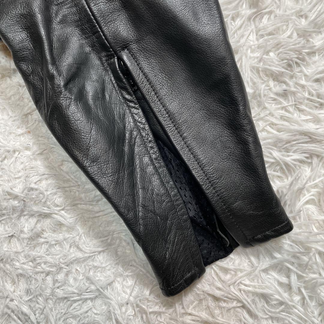 ナンカイ　ライディングパンツ　レザー　膝パッド　ブラック　本革　L
