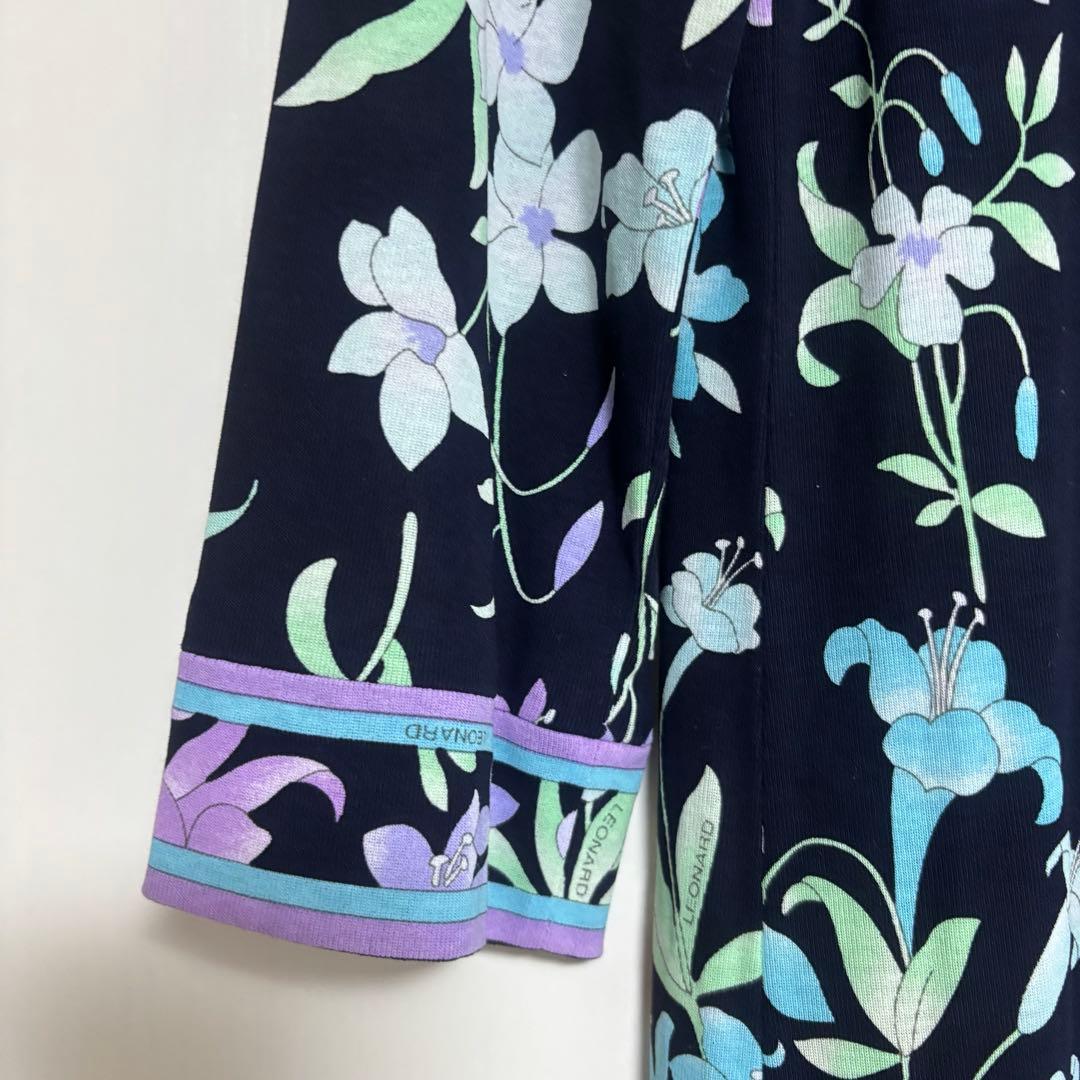 LEONARD 花柄 七分袖ワンピース　レオナール