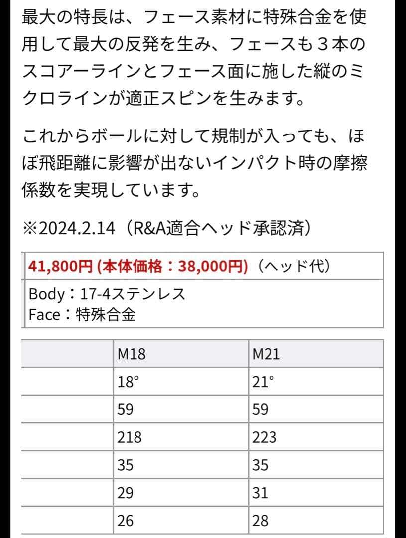 【希少美品】SCIENCE GEAR WNB Fw-M 7W 21°