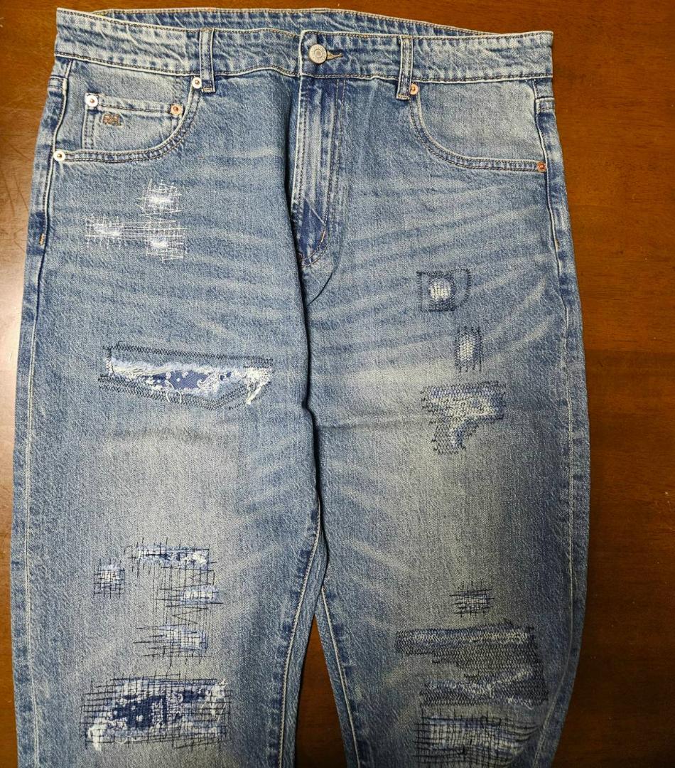 送料無料/新品未使用　DOUBLE RLダメージデニムパンツ（34）