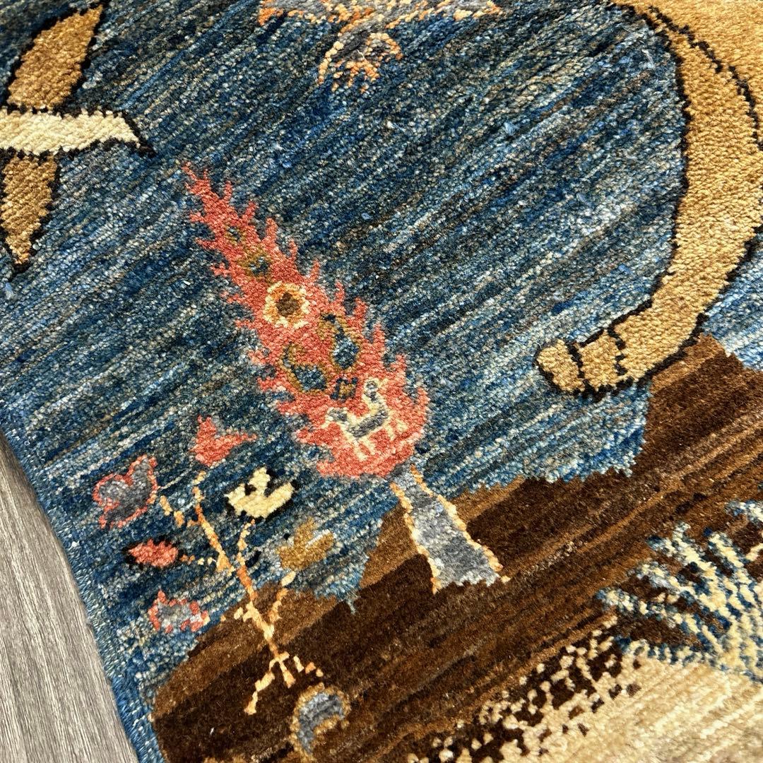 123x85cmペルシャラグ手織り絨毯アフガンガズニファインウールペルシャ