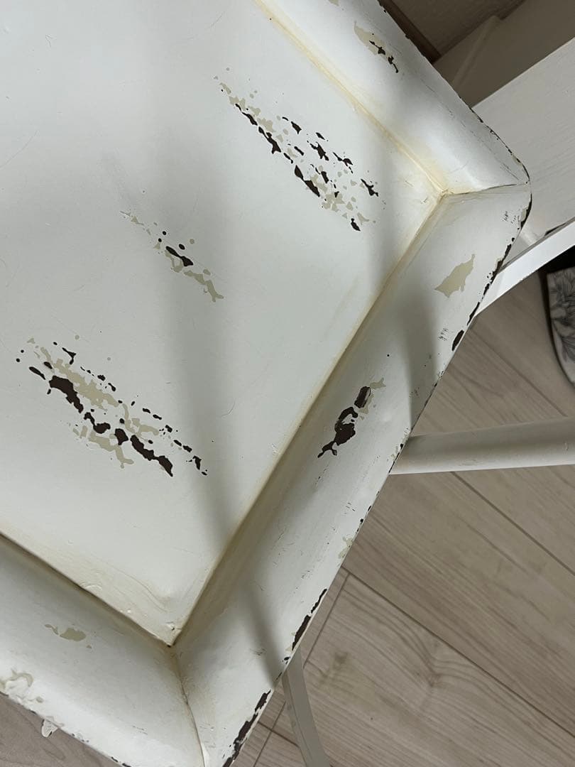 フレンチスタイル＊シャビーホワイト　アイアンシェルフ＊キャスター付