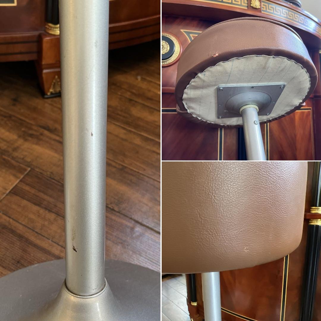 k839 小さな背もたれのついたカウンターチェア 4脚セット 回転 座面高78㎝