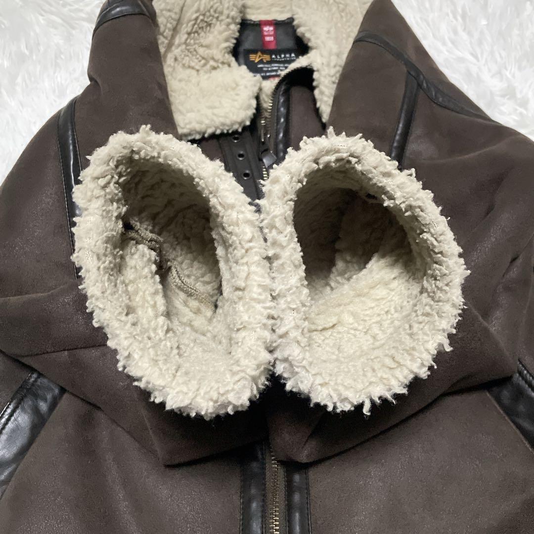 アルファインダストリーズ　B-3 ムートンジャケット　フライトジャケット　L