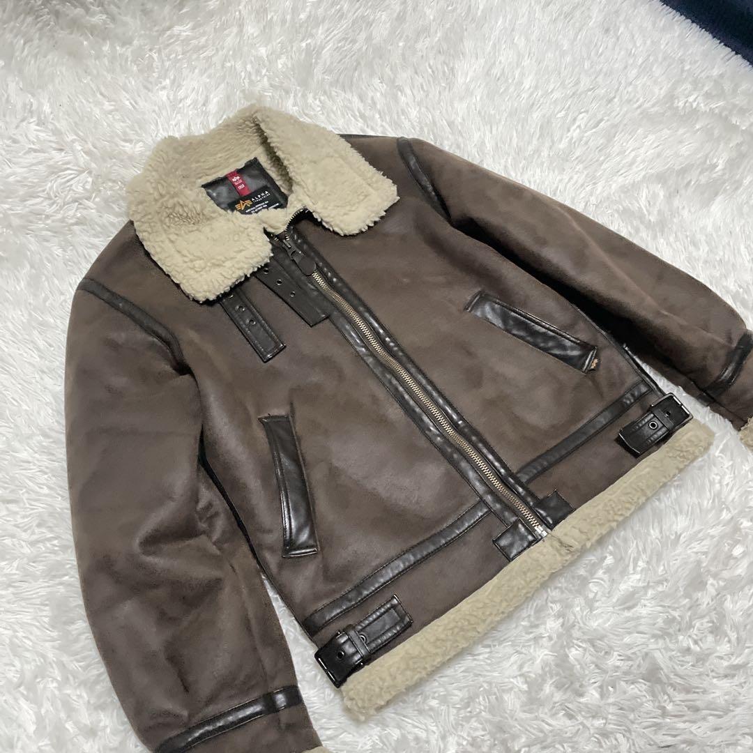 アルファインダストリーズ　B-3 ムートンジャケット　フライトジャケット　L