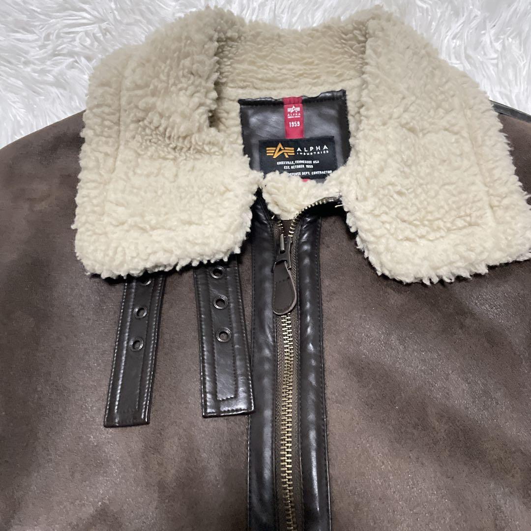 アルファインダストリーズ　B-3 ムートンジャケット　フライトジャケット　L