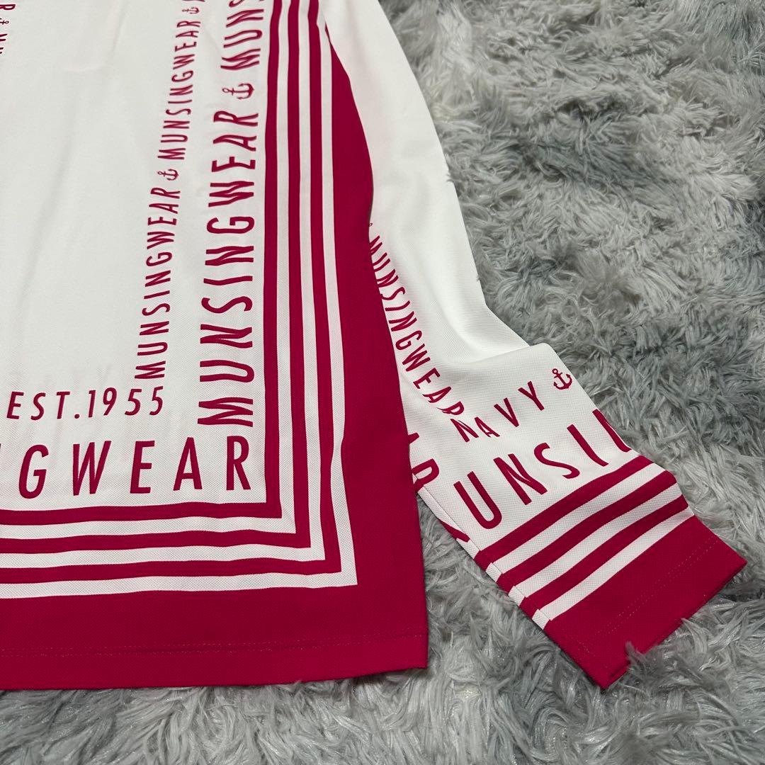 【Munsingwear】ゴルフウェア ホワイト ピンク Lサイズ