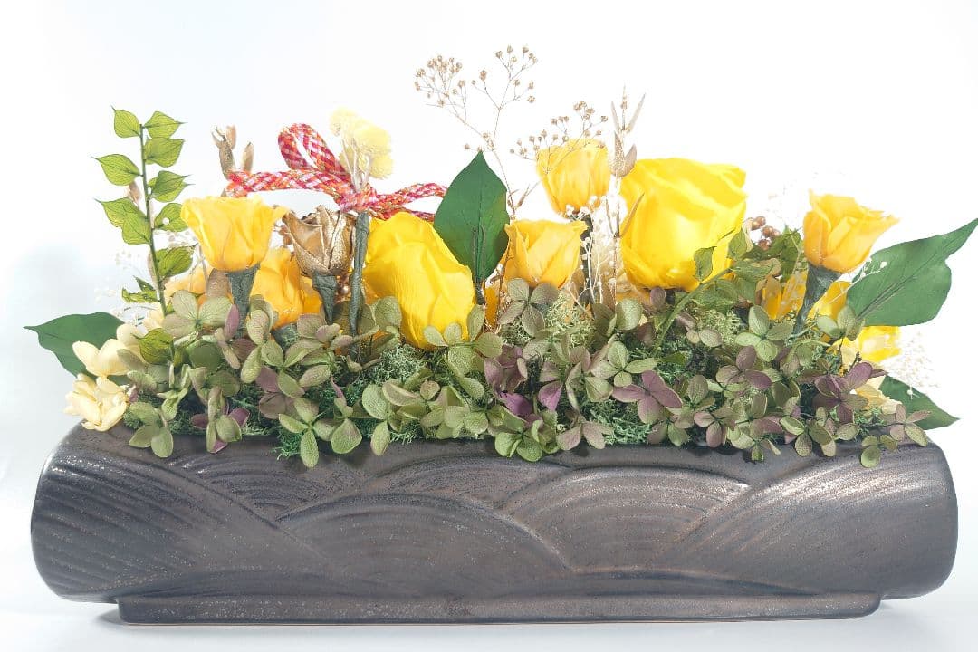 みさ様オーダー　プリザーブドフラワー☆花器付きアレンジ　傘寿お祝い✨️