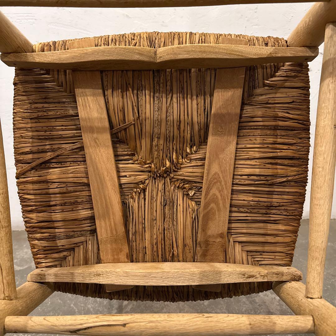 年末年始saleヴィンテージ　ダイニングチェア　カフェチェア　藁座面　剥離　5
