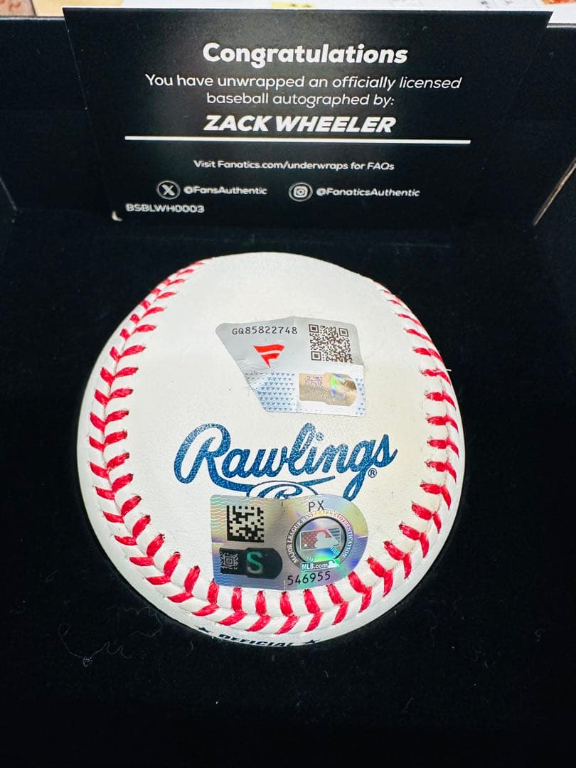 ZACK WHEELER サイン入りボール UNDER WRAPS
