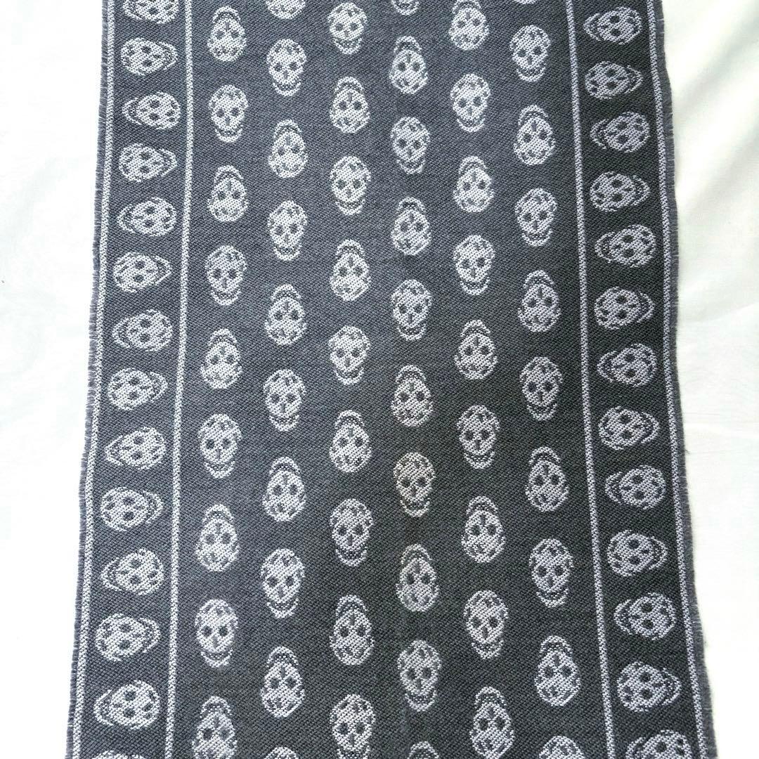 れ*ん様 レア品　アレキサンダーマックイーン　マフラー　チャコールグレー×パープ