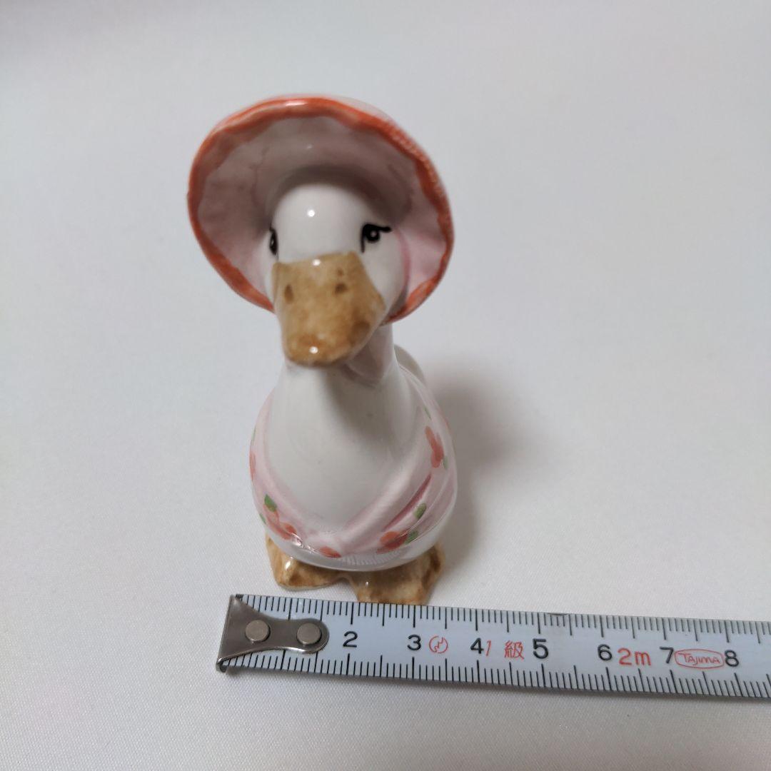 アヒルのカップル 陶器フィギュア 2個セット 昭和レトロ